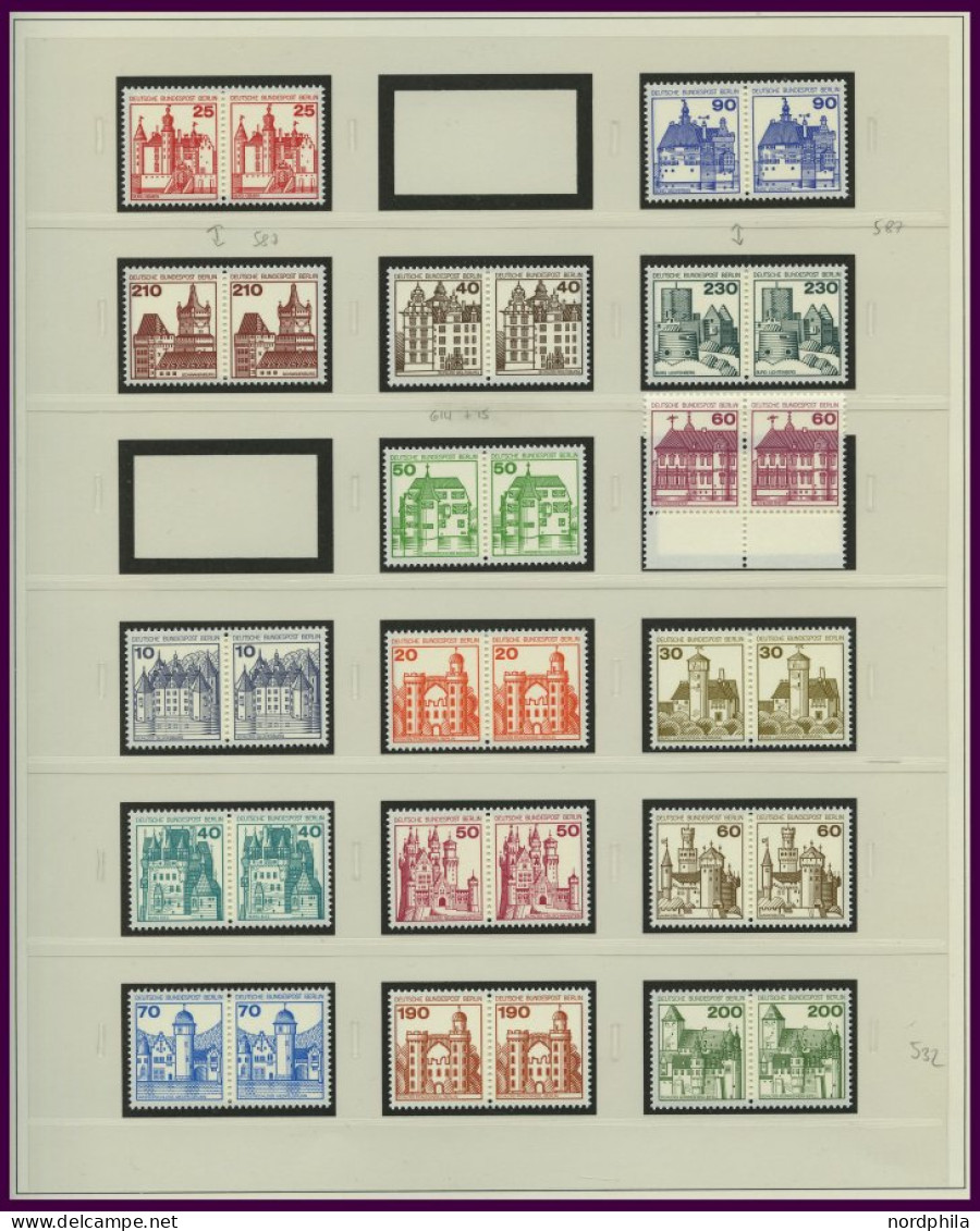 LOTS , 1959-90, Partie Verschiedener Freimarken In Waagerechten Paaren, Prachterhaltung, Mi. 310.- - Autres & Non Classés