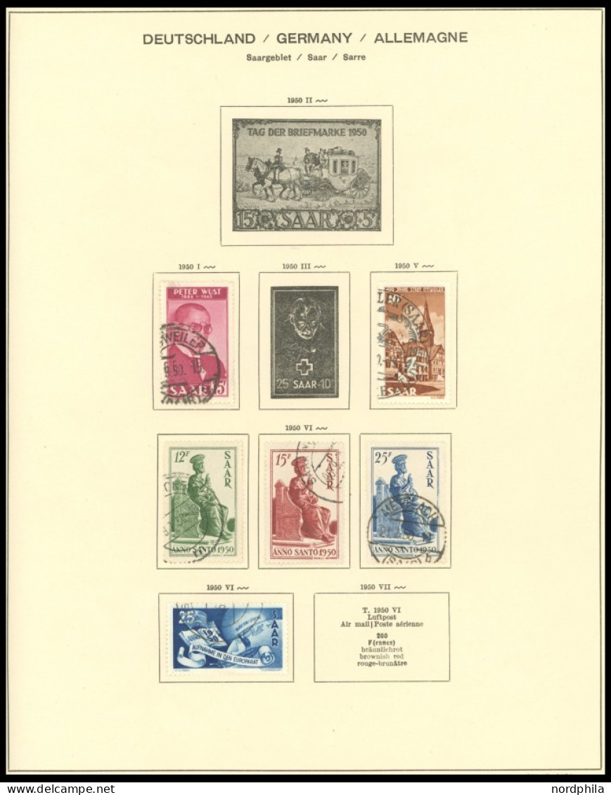 SAARLAND O,Brief , 1947-1959, Gestempelter Sammlungsteil Mit Diversen Besseren Werten, Jedoch Sind Die Abstempelungen Oh - Sonstige & Ohne Zuordnung