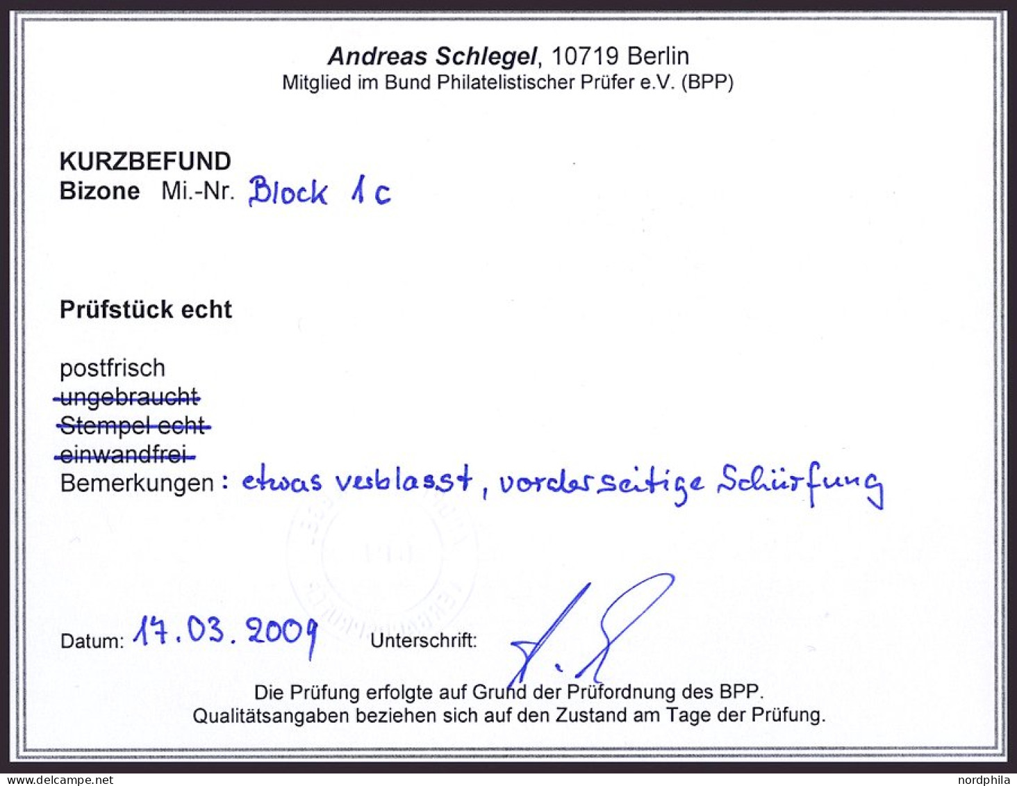 AMERIK. U. BRITISCHE ZONE Bl. 1c , 1949, Block Exportmesse, 30 Pf. In Schwarzviolettblauultramarin, Minimal Verblasst Un - Andere & Zonder Classificatie