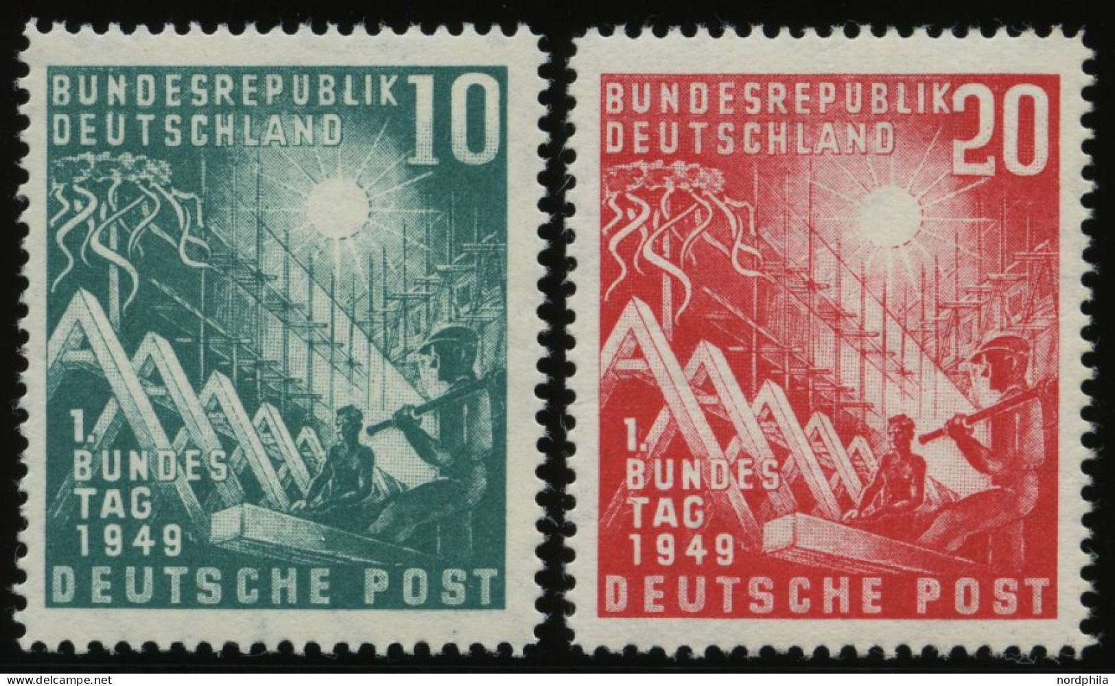 BUNDESREPUBLIK 111/2 , 1949, Bundestag, Pracht, Mi. 100.- - Neufs