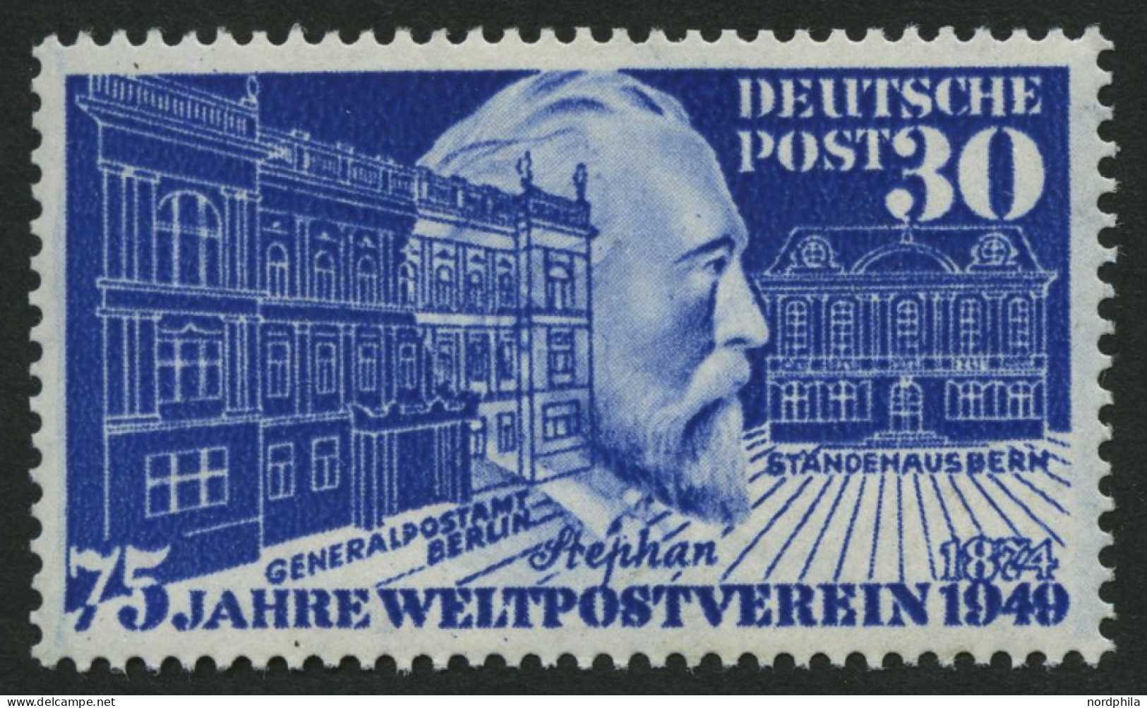 BUNDESREPUBLIK 116 , 1949, 30 Pf. Stephan, Pracht, Mi. 70.- - Unused Stamps
