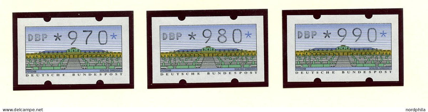 AUTOMATENMARKEN 2 Type 1.2 , Bundesrepublik Deutschland 1993, Zweiter Automatensatz Type 1.2. 98 Werte. Werte In Zehners - Automatenmarken [ATM]