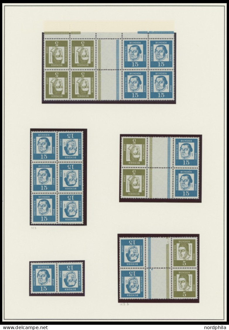 ZUSAMMENDRUCKE K 2a-K 5 , 1963-65, Postfrische Partie Bedeutende Deutsche In Kehrdruckpaaren, überwiegend In Bogenteilen - Zusammendrucke