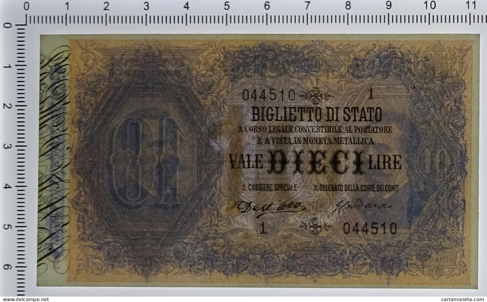 10 LIRE BIGLIETTO STATO UMBERTO I BIFACCIALE PRIMA SERIE 1 16/07/1883 FDS-/FDS - Andere