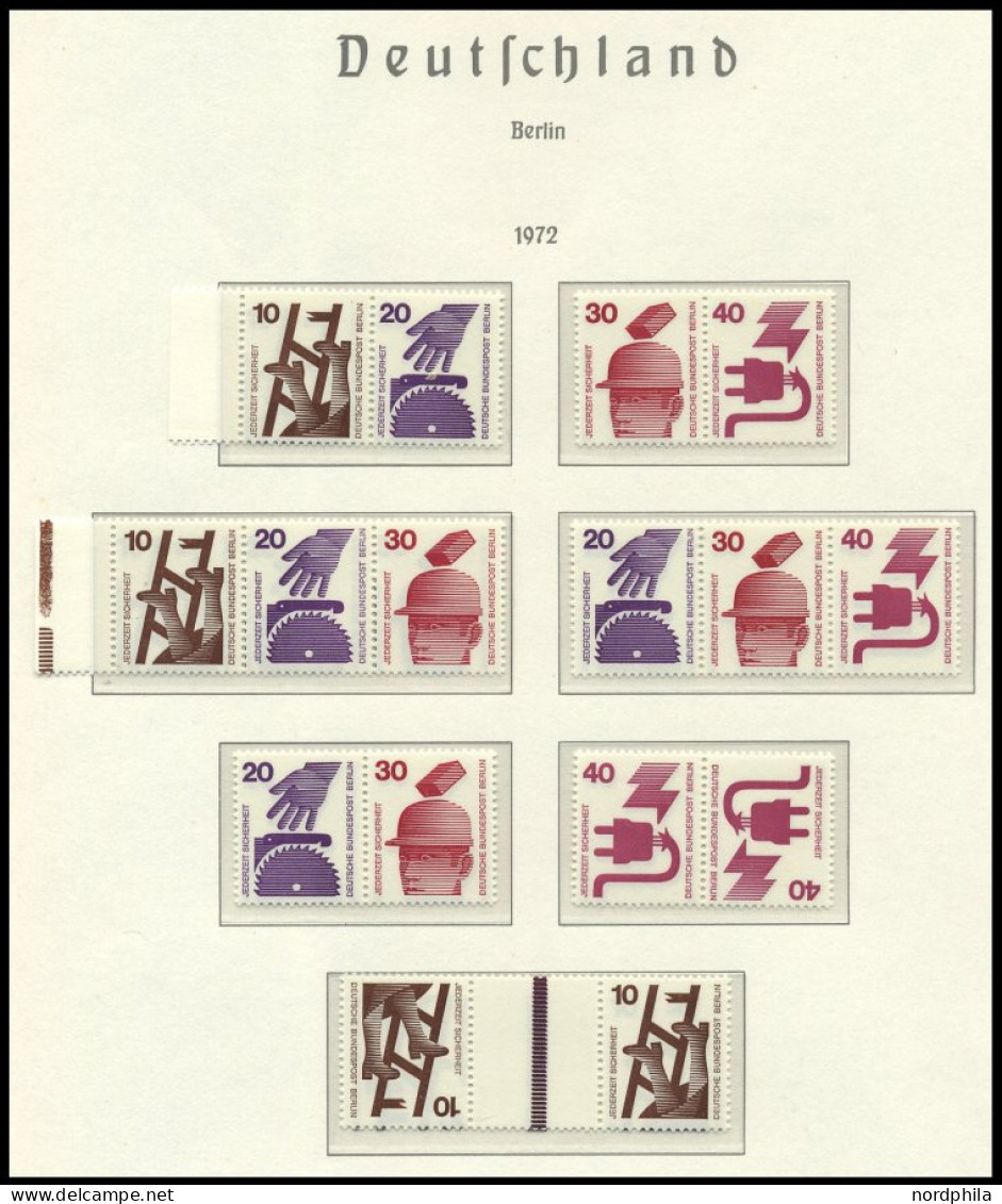 ZUSAMMENDRUCKE , 1972/4, Unfallverhütung, Kleine Komplette Partie Der Mi.Nr. W 38 - KZ 9b, 695/6, 698/9C/D Einzelmarken  - Zusammendrucke