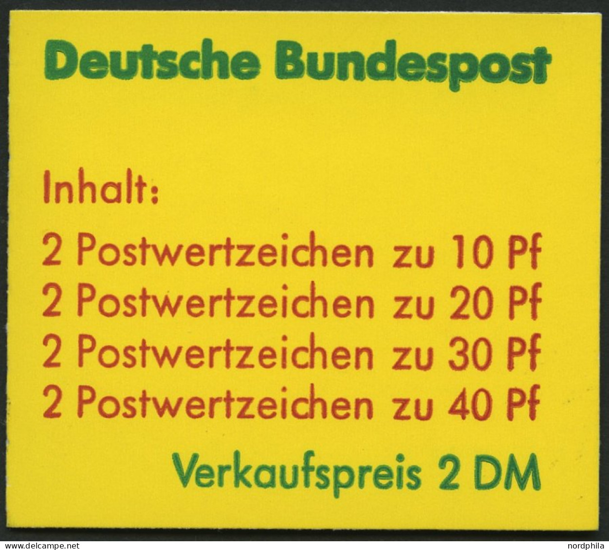 MARKENHEFTCHEN MH 20b , 1974, Markenheftchen Unfallverhütung, 2. Deckelseite: Telefonansagedienste, Pracht, Mi. 65.- - Other & Unclassified