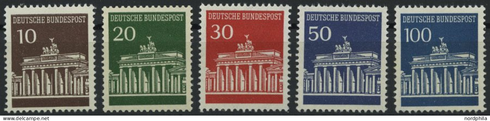 ROLLENMARKEN 506-10v,wR , 1966, Brandenburger Tor, Einzelne Rollenmarken Mit Geraden Und Ungeraden Nummern, Sowie Beide  - Roulettes