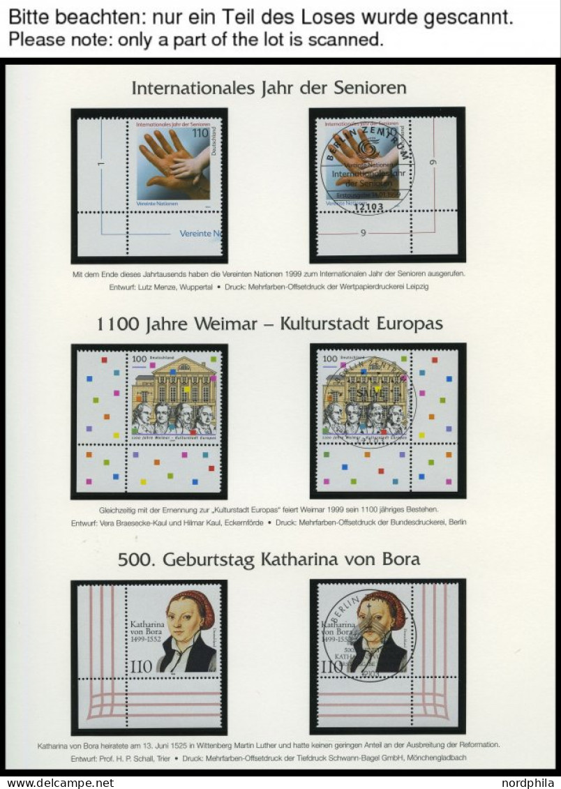 JAHRGÄNGE ,o , 1999/2000, 2 Komplette Jahrgänge, Ohne Selbstklebende Marken, Jeweils Postfrisch Aus Der Linken Und Geste - Gebraucht