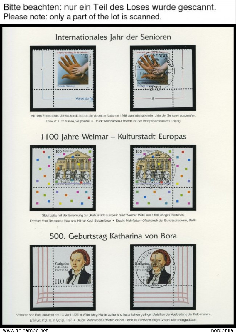 JAHRGÄNGE ,o , 1999/2000, 2 Komplette Jahrgänge, Ohne Selbstklebende Marken, Jeweils Postfrisch Aus Der Linken Und Geste - Usados