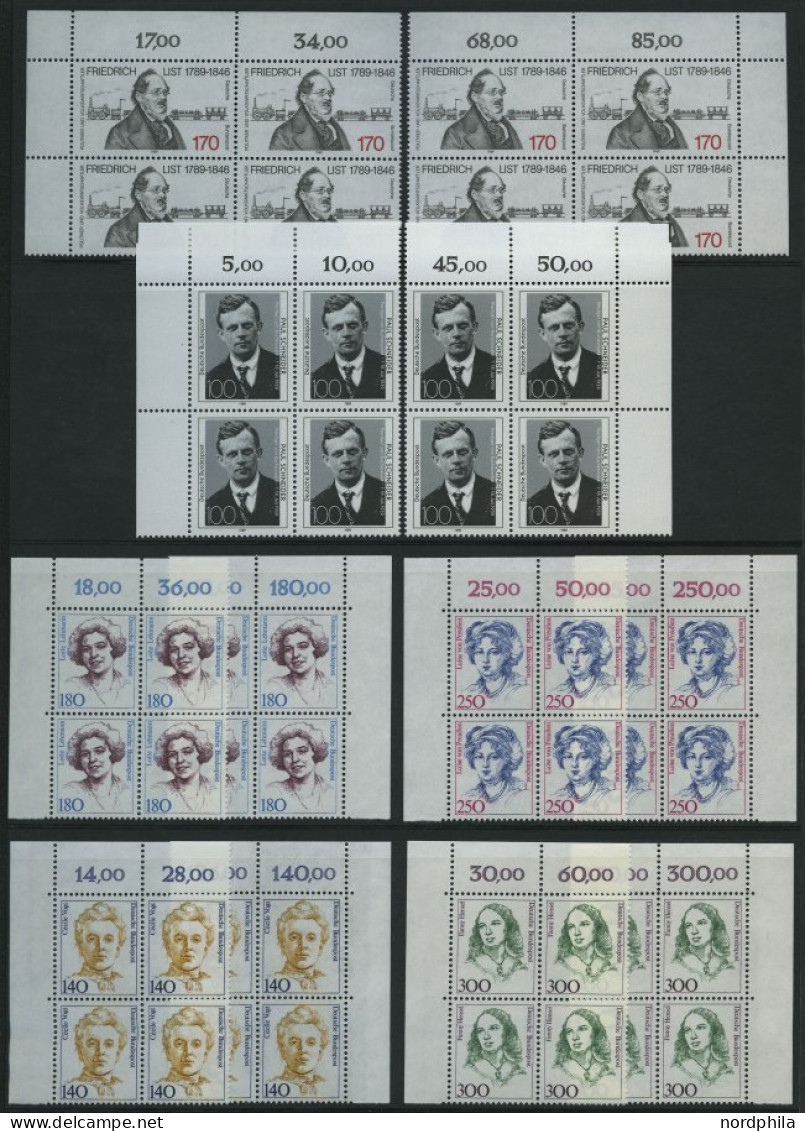 SAMMLUNGEN VB , 1978-91, Viererblock-Sammlung, Bis Auf Ca. 10 Werte Komplett, Jeweils 2 Viererblocks Fast Nur Aus Den Be - Otros & Sin Clasificación