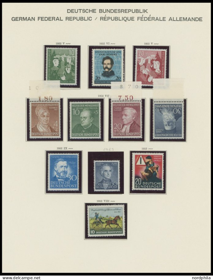 SAMMLUNGEN , 1949-1980, Postfrische Sammlung Bundesrepublik Bis Auf Den Posthornsatz In Den Hauptnummern Komplette Samml - Autres & Non Classés