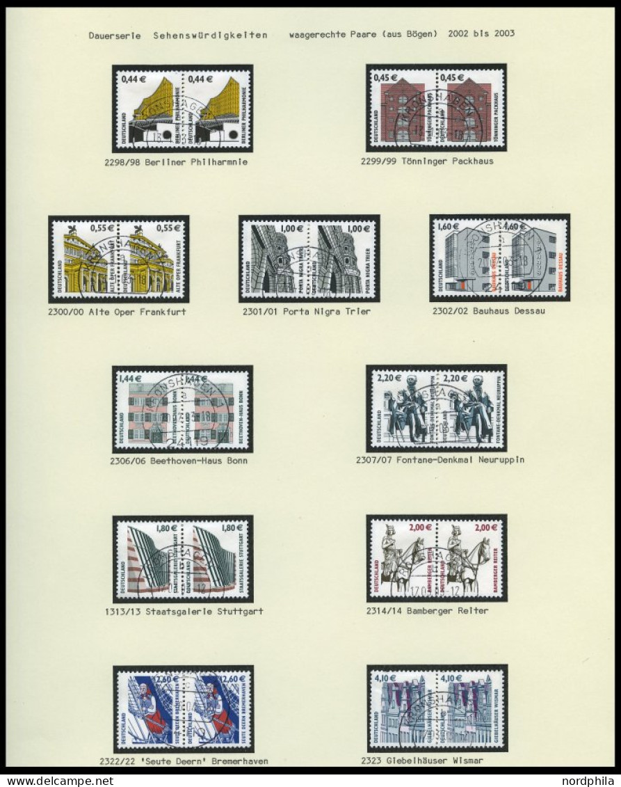 LOTS O, 1951-2008, Verschiedene, Fast Nur Zentrisch Gestempelte, Waagerechte Paare, U.a. Mit Mi.Nr. 355y Und 694-703, Pr - Autres & Non Classés