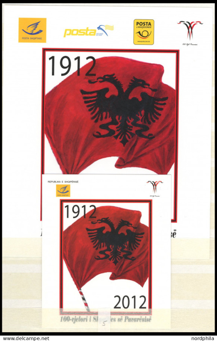 ALBANIEN 3411-14 , 2012, Unabhängigkeit Im Markenheftchen, Dazu Sonderheft Mit Albanien Nr. 3412, Kosovo Nr. 237 Und Mak - Albanie