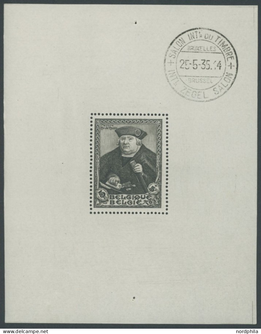 BELGIEN Bl. 3 , 1935, Block SITEB, Ersttagsstempel Im Rand, Pracht, Mi. 400.- - Other & Unclassified