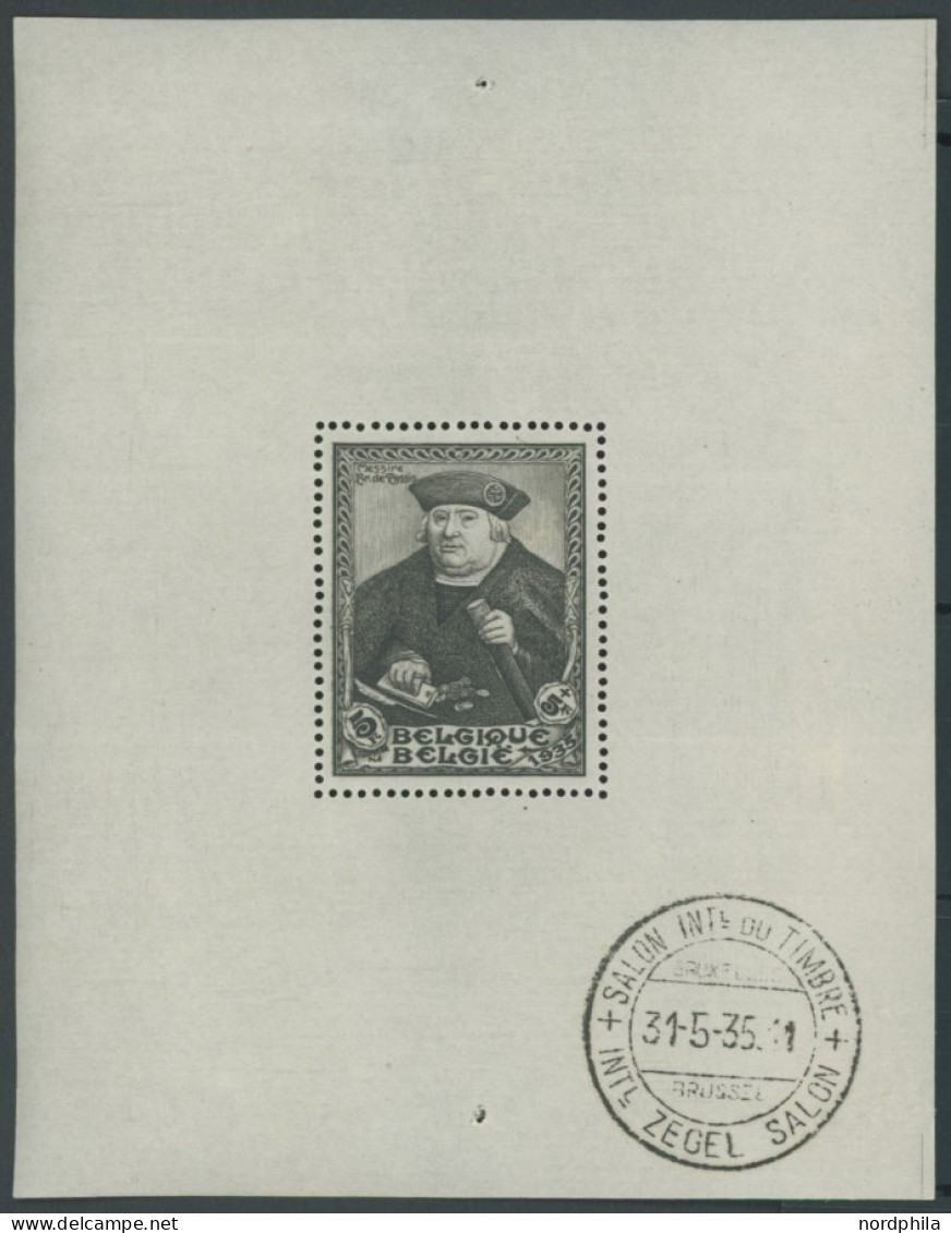 BELGIEN Bl. 3 , 1935, Block SITEB, Ersttagsstempel Im Rand, Pracht, Mi. 400.- - Other & Unclassified