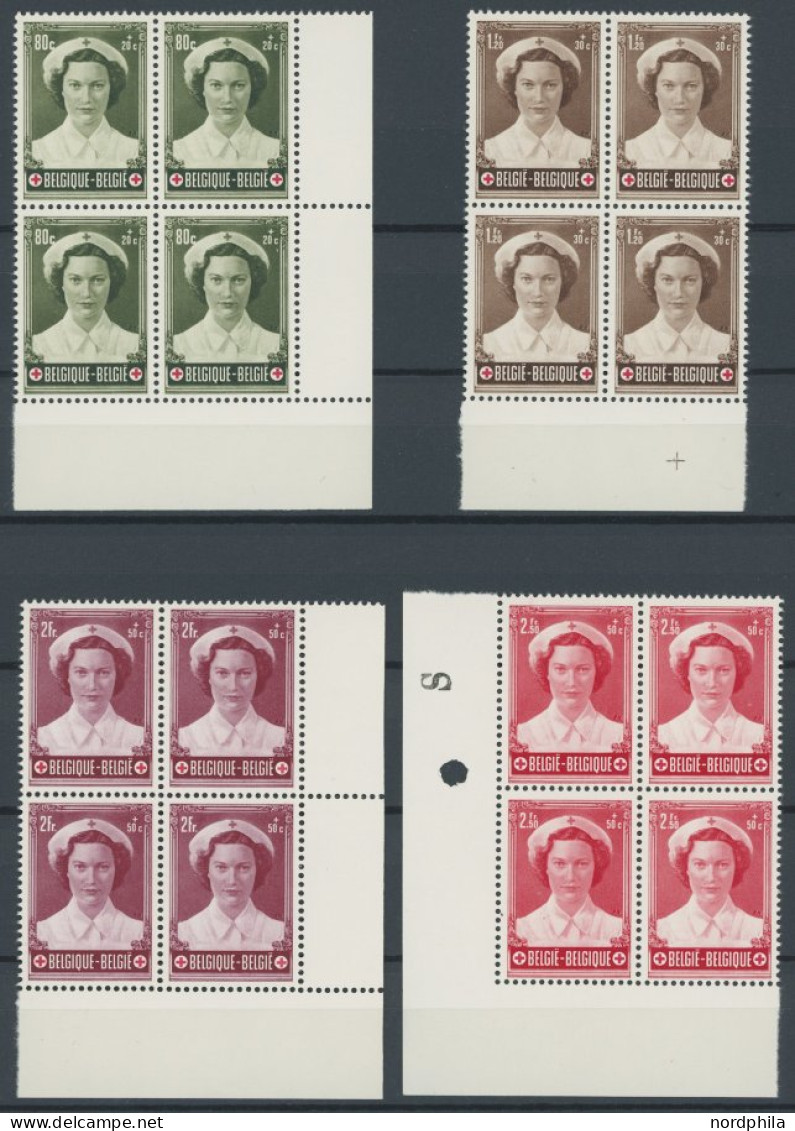 BELGIEN 961-66 VB , 1953, Hochzeit In Randviererblocks, Postfrisch, Pracht, Mi. 160.- - Sonstige & Ohne Zuordnung