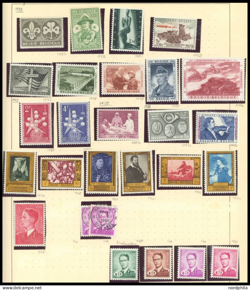 SAMMLUNGEN, LOTS ,,o , Sammlung Belgien Bis 1988, Die Ersten Jahre Kaum Vertreten, Die Jahre 1961-1988 Scheinbar Postfri - Collections