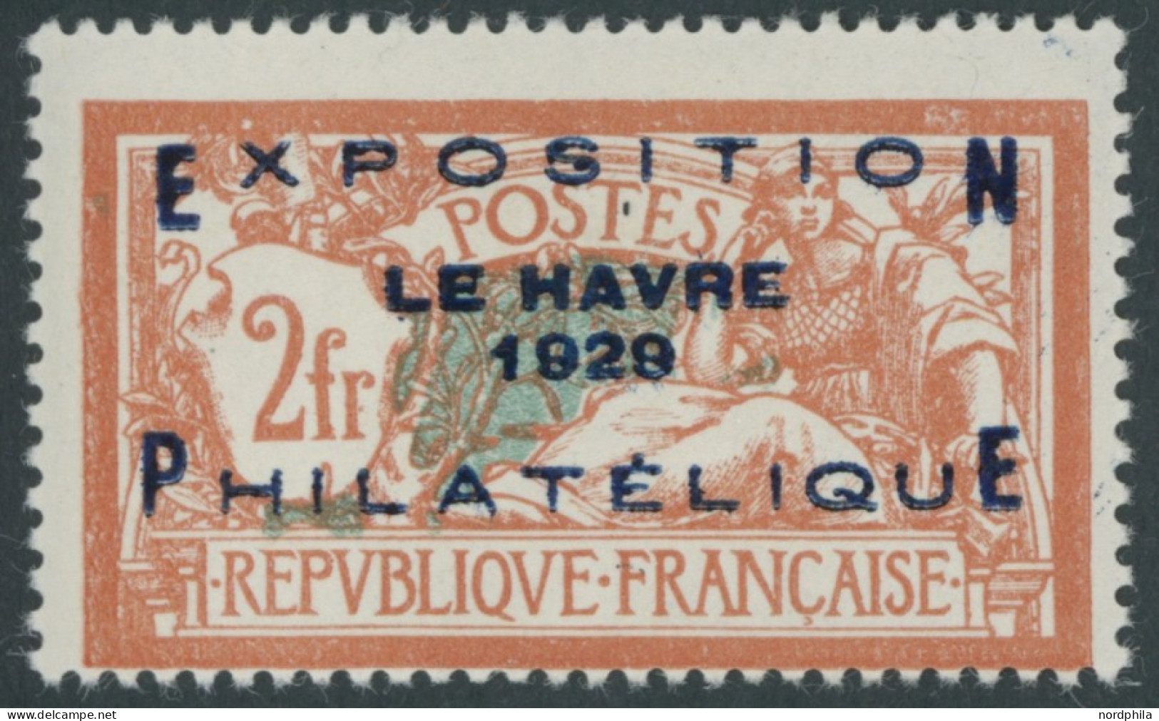 FRANKREICH 239 , 1929, 2 Fr. Le Havre, Winziger Falzrest, Pracht - Sonstige & Ohne Zuordnung