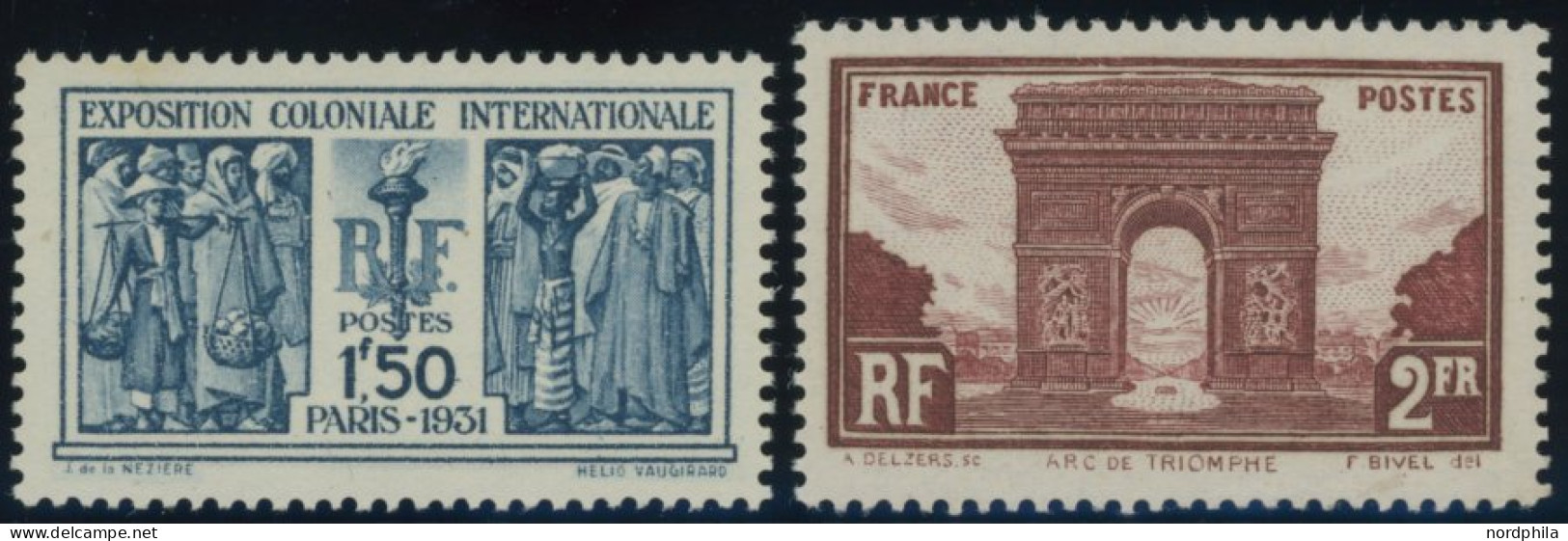 FRANKREICH 262/3 , 1931, Kolonialausstellung Und Triumphbogen, Postfrisch, 2 Prachtwerte, Mi. 120.- - Andere & Zonder Classificatie