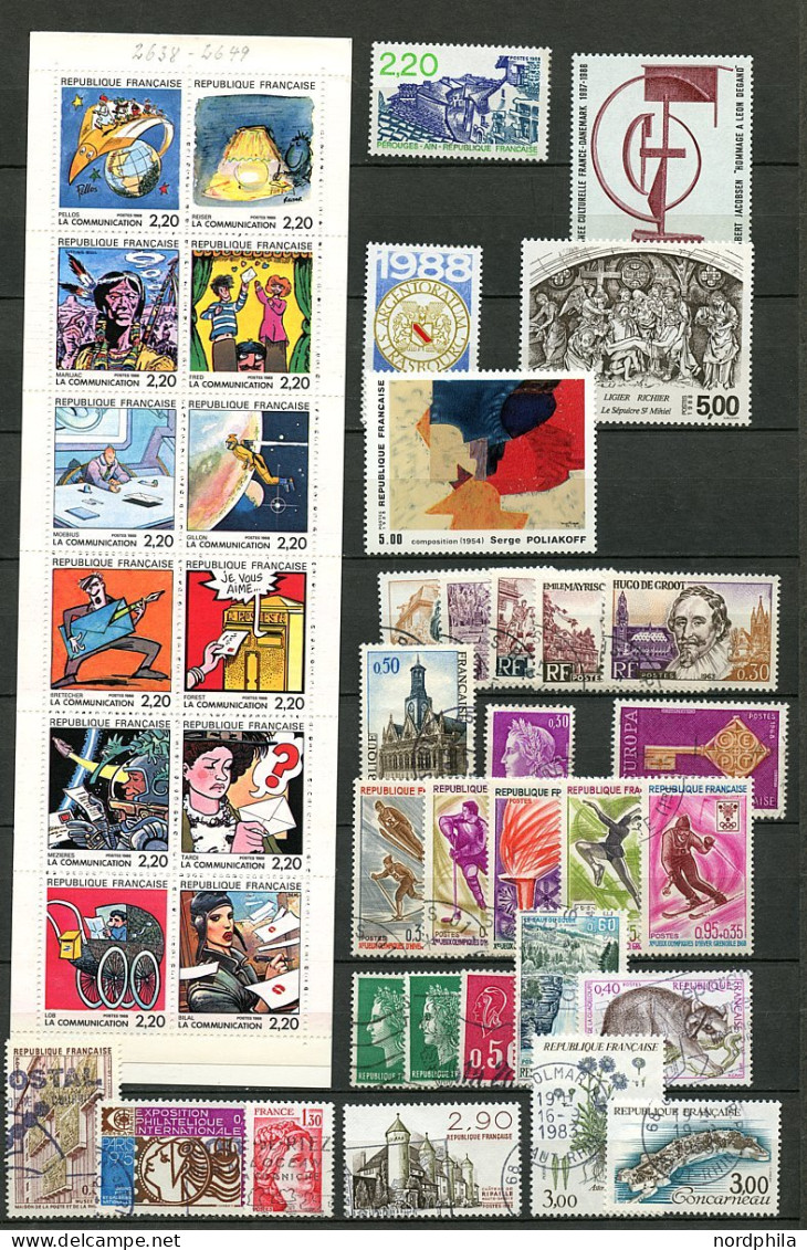 FRANKREICH 771-2627 , Frankreich 1946/88, Sammlung aus Nr. 771 bis Nr. 2627 postfrisch, bis auf 4-5 Werte deren Zahnspit