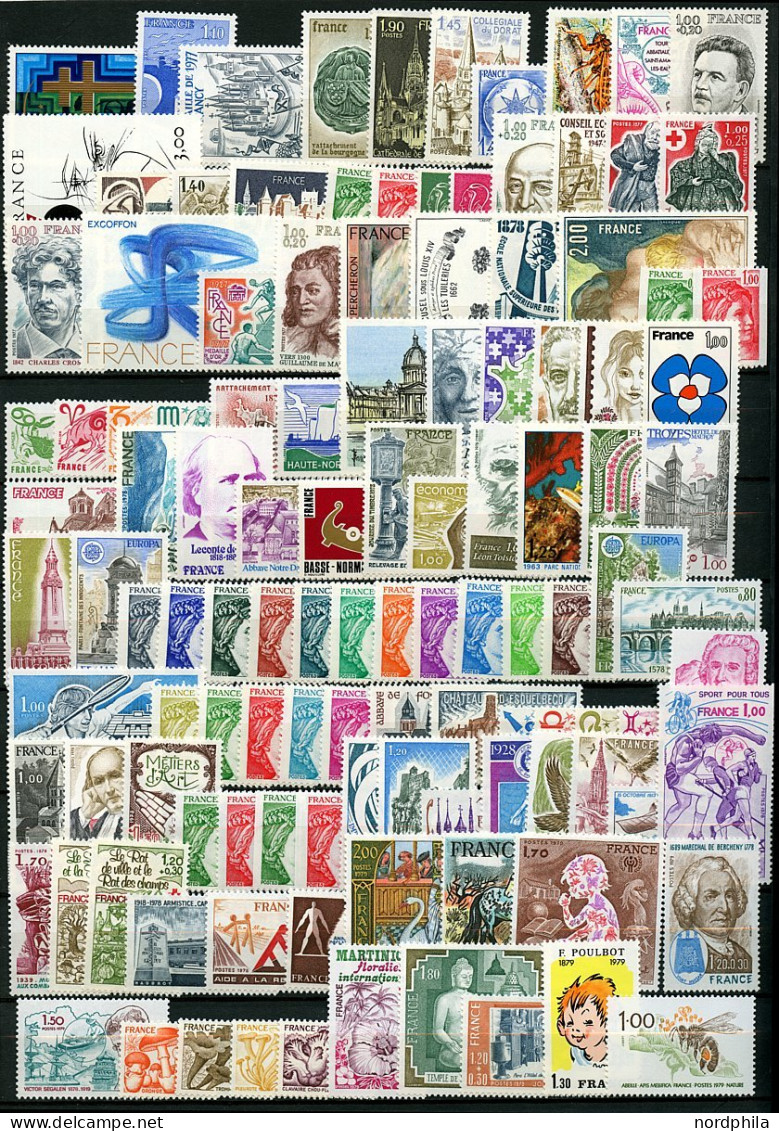 FRANKREICH 771-2627 , Frankreich 1946/88, Sammlung aus Nr. 771 bis Nr. 2627 postfrisch, bis auf 4-5 Werte deren Zahnspit