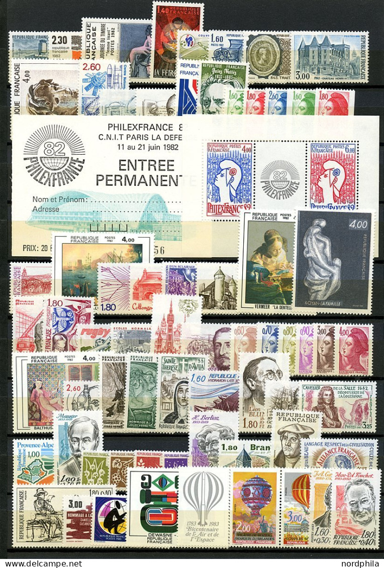 FRANKREICH 771-2627 , Frankreich 1946/88, Sammlung aus Nr. 771 bis Nr. 2627 postfrisch, bis auf 4-5 Werte deren Zahnspit
