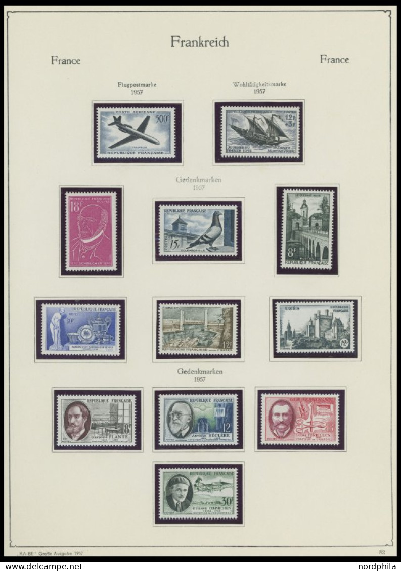 SAMMLUNGEN , Postfrische Sammlung Frankreich Von 1952-79 Im KA-BE Album, Ab 1956 Komplett, Dazu Porto- Und CEPT-Ausgaben - Verzamelingen