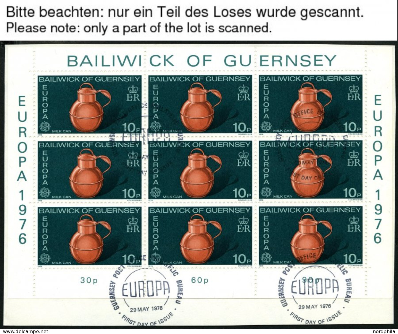 GUERNSEY KB O, 1976-90, Europa, 14 Kleinbogensätze (ohne 1982) Mit Ersttagsstempeln, Pracht, Mi. 353.- - Guernesey