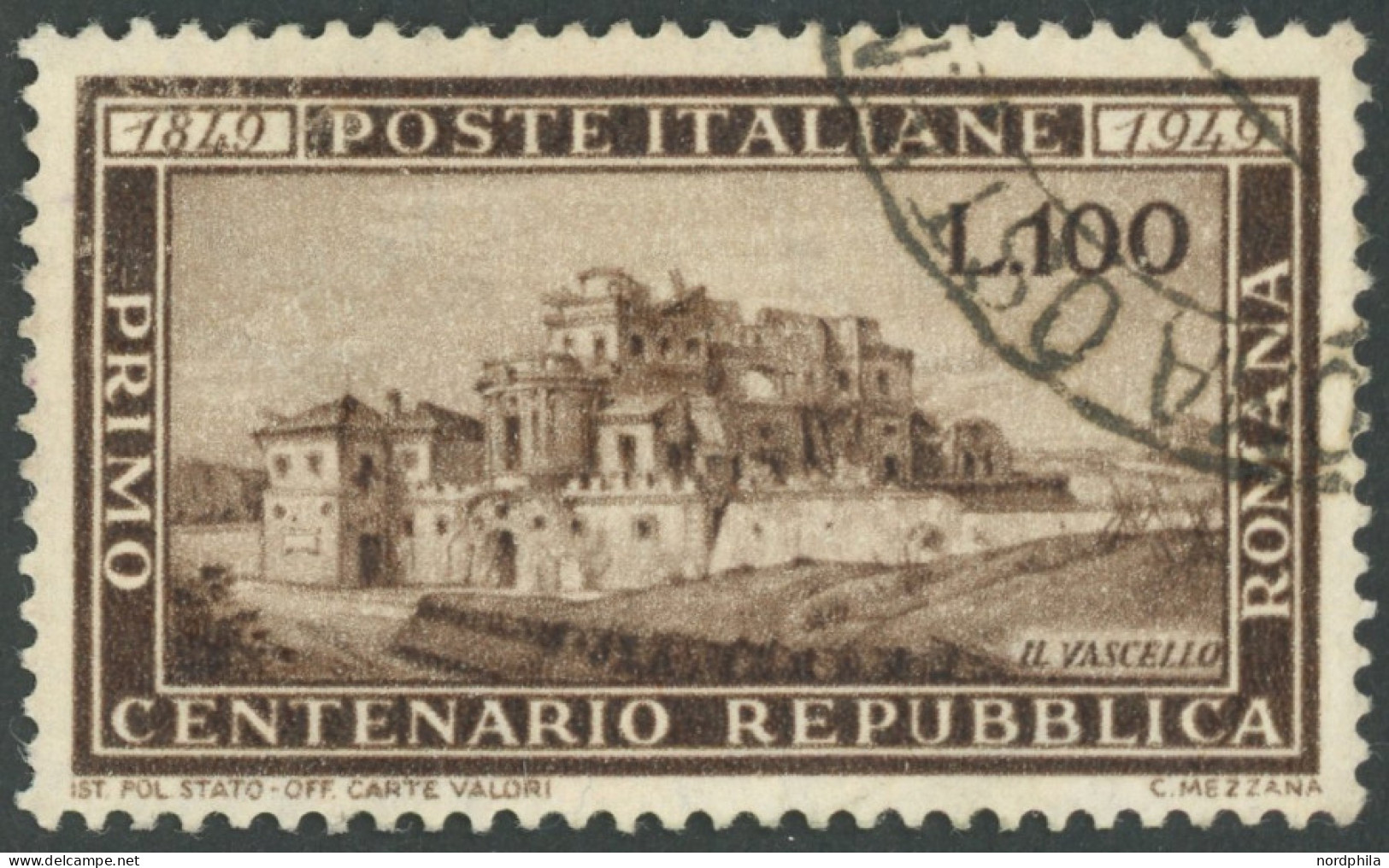 ITALIEN 773 O, 1949, 100 L. Republica Romana, Pracht, Mi. 130.- - Sin Clasificación