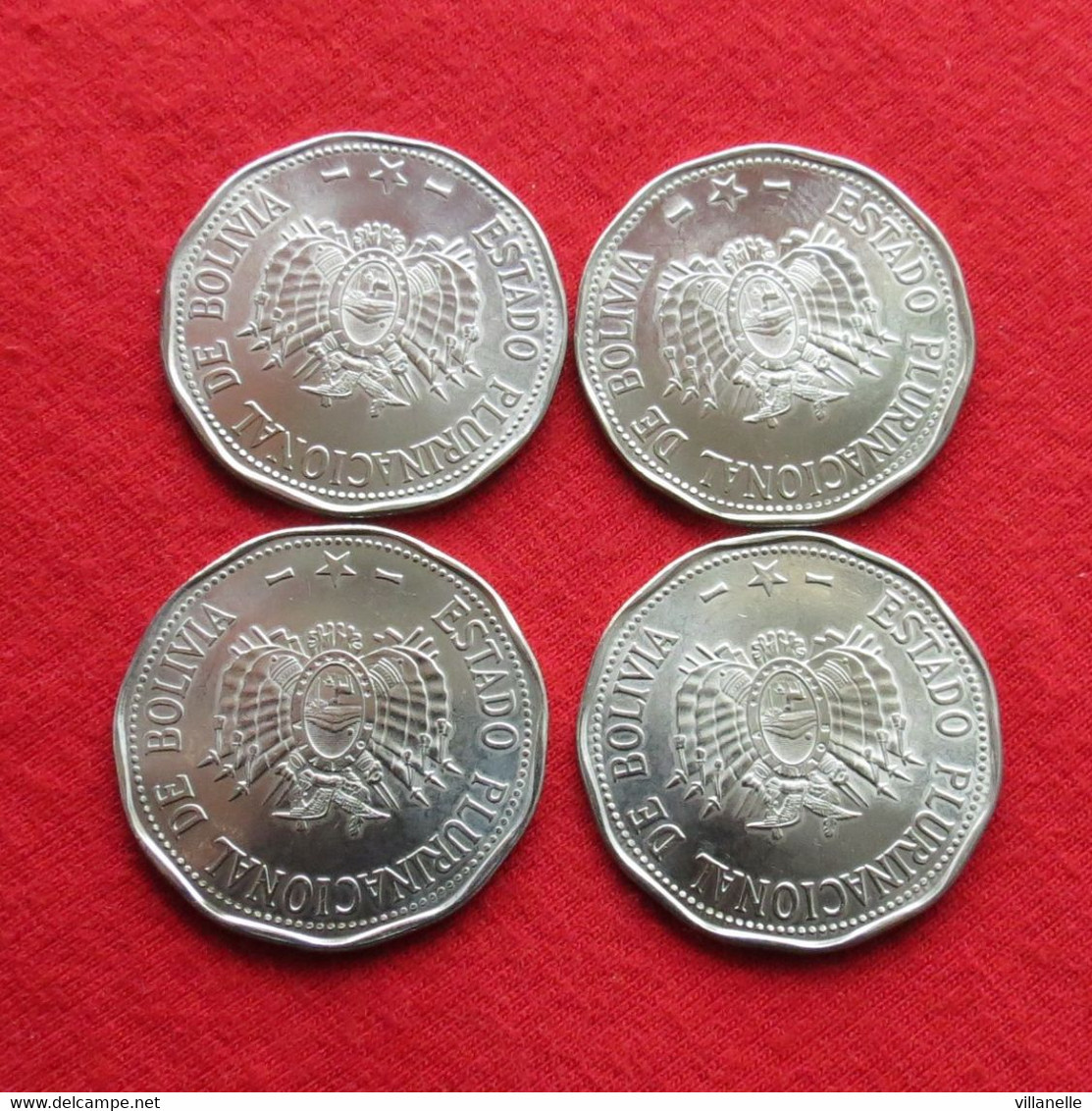 Bolivia Set 4 X 2 Bolivianos 2017 Bolivie  UNC ºº - Bolivie