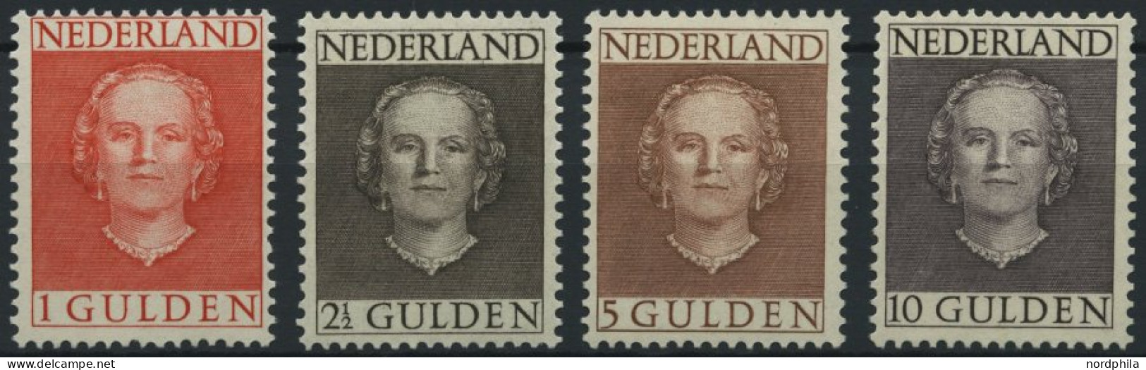 NIEDERLANDE 540-43 , 1949, Königin Juliana, Falzrest, Prachtsatz - Nuevos