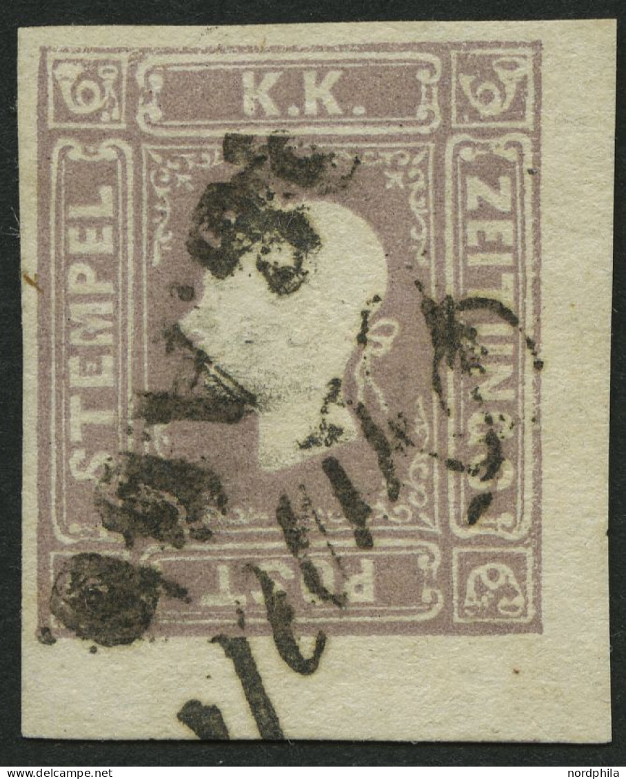 ÖSTERREICH 17 O, 1858, 1.05 Kr. Graulila, L2, Pracht, Attest Matl - Gebraucht