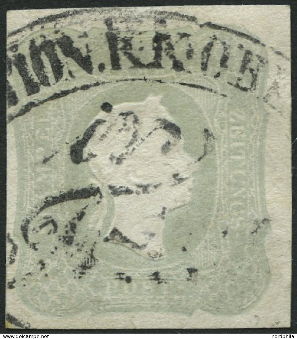 ÖSTERREICH 23a O, 1861, 1.05 Kr. Hellgrau, Pracht, Gepr. Drahn, Mi. 200.- - Oblitérés