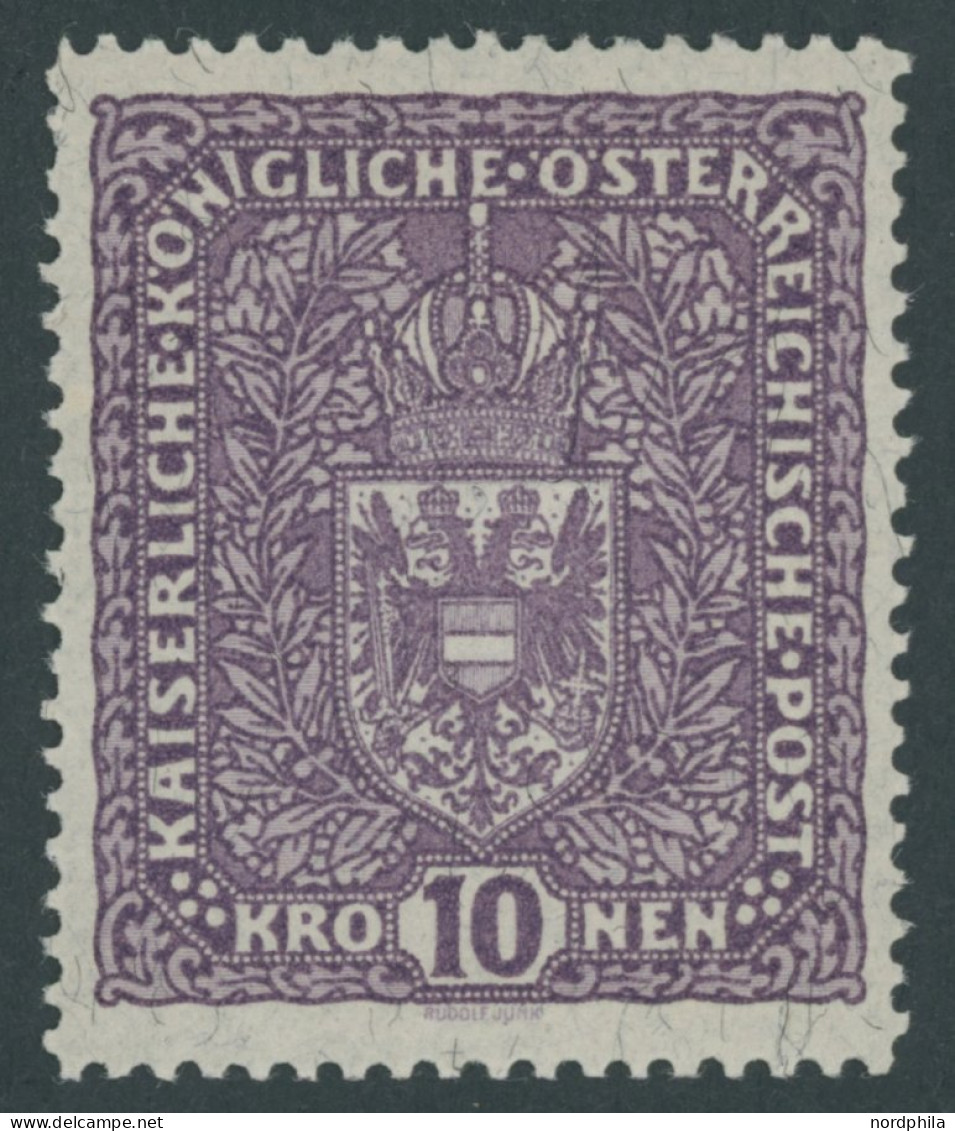ÖSTERREICH 1867-1918 211IA , 1919, 10 Kr. Schwärzlichbraunviolett, Type I, Falzrest, Pracht, Mi. 75.- - Other & Unclassified