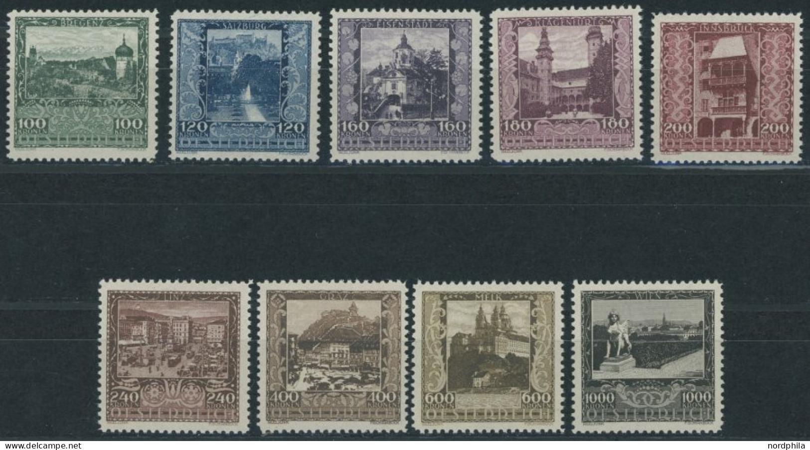 ÖSTERREICH 1918-1938 433-41 , 1923, Landeshauptstädte, Postfrischer Prachtsatz, Mi. 135.- - Other & Unclassified