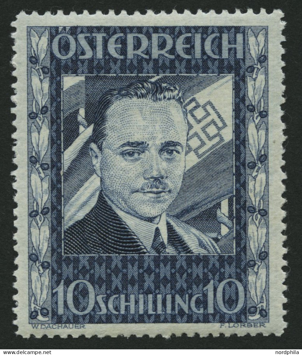 ÖSTERREICH 588 , 1936, 10 S. Dollfuß, üblich Gezähnt Pracht, Mi. 1400.- - Andere & Zonder Classificatie