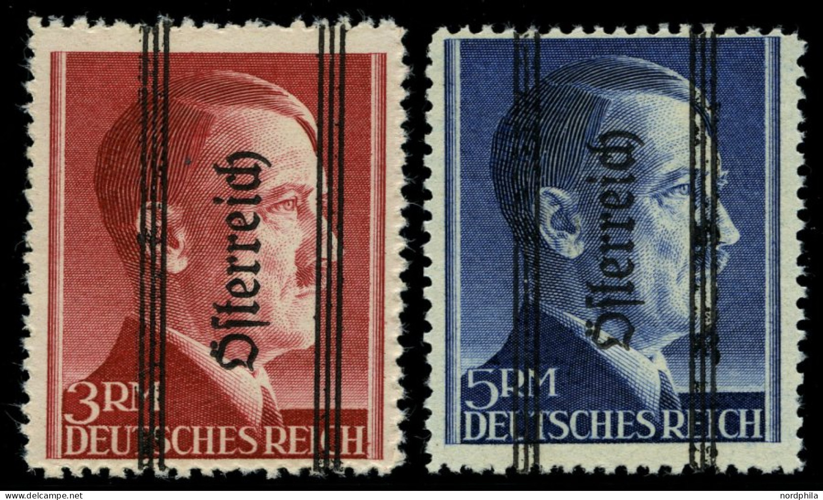 ÖSTERREICH 695/6IIA , 1945, 3 Und 5 RM Grazer Aufdruck, Type II, Gezähnt L 121/2, üblich Gezähnt Pracht, Mi. 460.- - Used Stamps