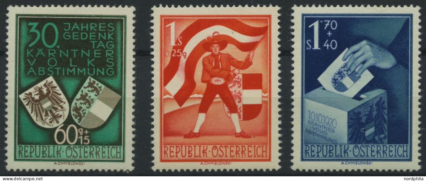 ÖSTERREICH 952-54 , 1950, Volksabstimmung, Prachtsatz, Mi. 130.- - Sonstige & Ohne Zuordnung