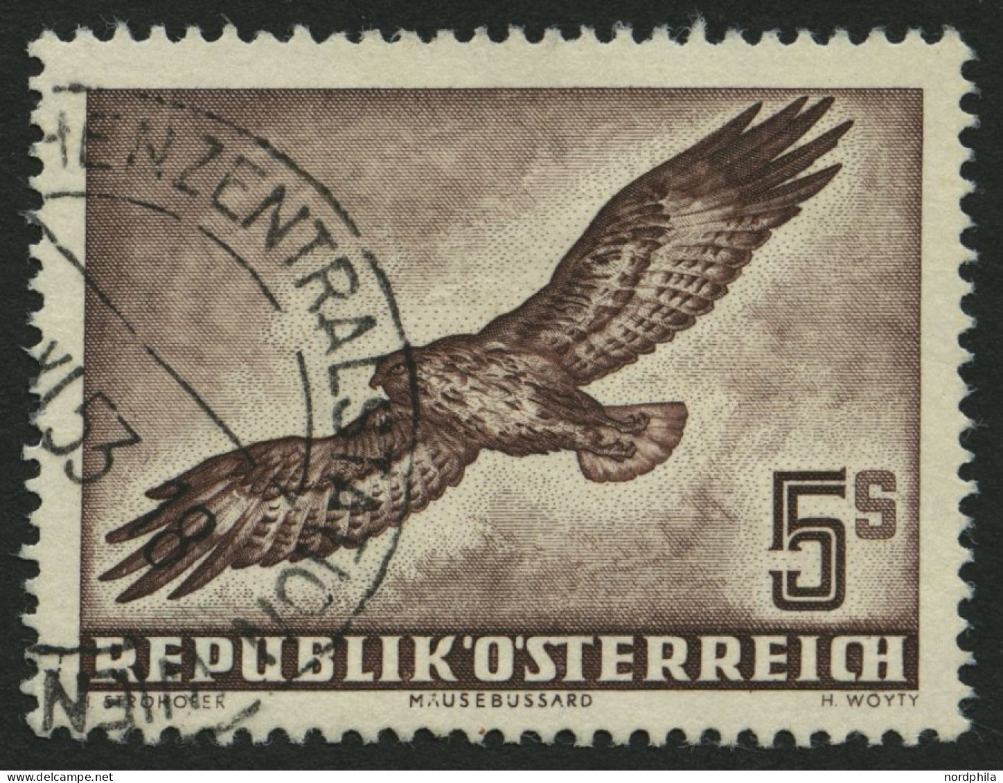 ÖSTERREICH 985 O, 1953, 5 S. Vögel, Pracht, Mi. 120.- - Sonstige & Ohne Zuordnung