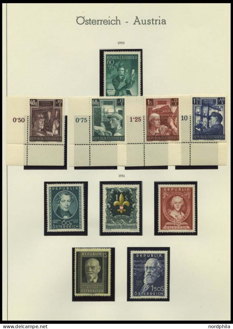 SAMMLUNGEN , komplette postfrische Sammlung Österreich von 1945 (ab Mi.Nr. 660) bis 1993 in 2 Leuchtturm Alben mit allen