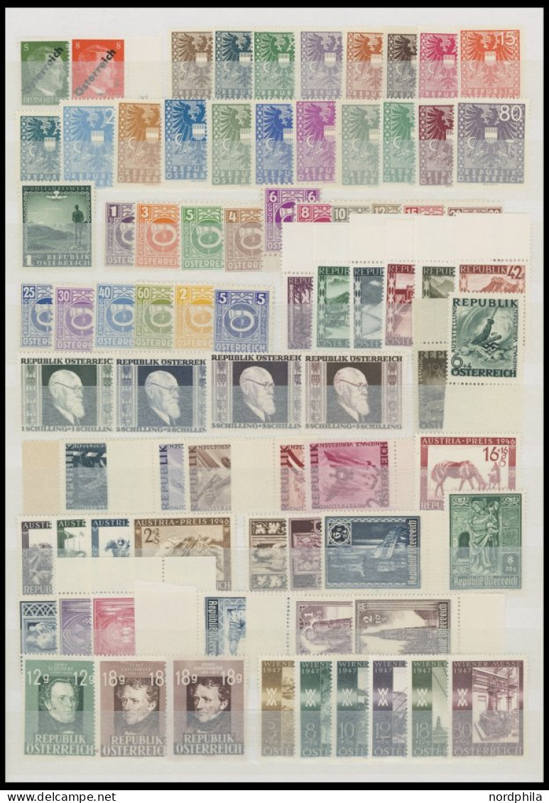 LOTS , Postfrische Partie Österreich Von 1945-60 Mit Einigen Guten Ausgaben, U.a. Mi.Nr. 909-11, 926, 937-40, 960-63, Da - Collections