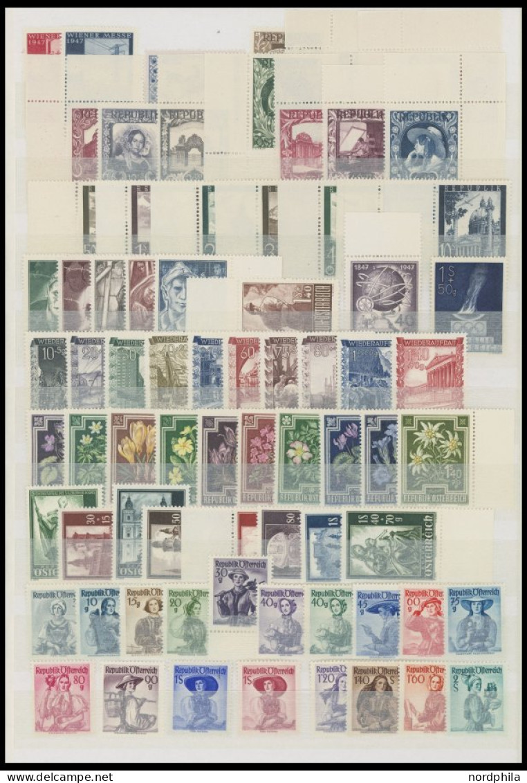 LOTS , Postfrische Partie Österreich Von 1945-60 Mit Einigen Guten Ausgaben, U.a. Mi.Nr. 909-11, 926, 937-40, 960-63, Da - Collections