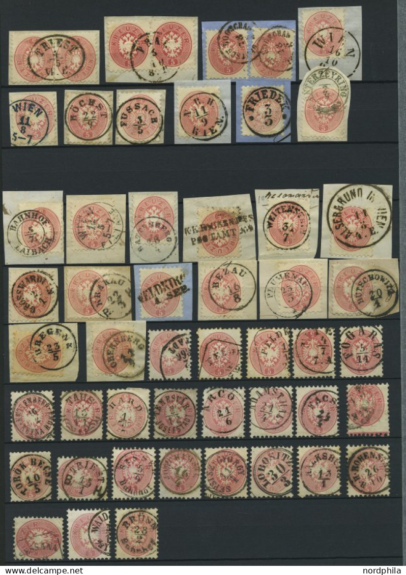 LOTS 26-34 O,BrfStk , 1863/4, Schöne Partie Doppeladler, Insgesamt 117 Werte, Dabei Zahlreiche Ideale Stempelabschläge,  - Colecciones