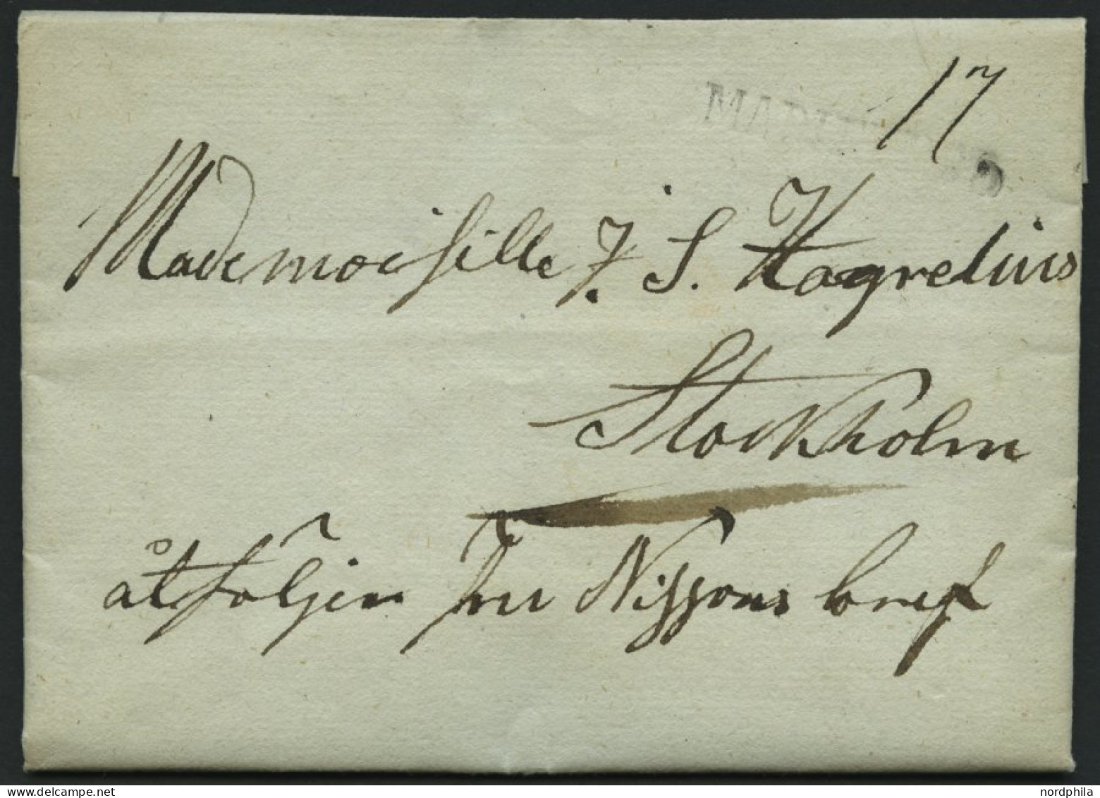 SCHWEDEN 1828, MARIEFRED, L1 Auf Brief Nach Stockholm, Pracht - ... - 1855 Vorphilatelie
