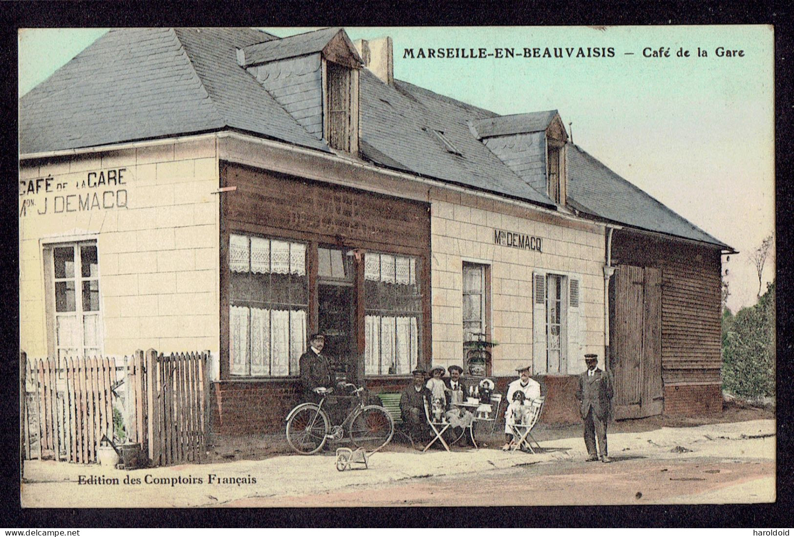 CPA 60 - MARSEILLE EN BEAUVAISIS - CAFE DE LA GARE - Marseille-en-Beauvaisis