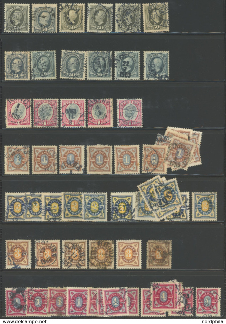 SAMMLUNGEN, LOTS O, 1858-1993, Meist Gestempelter Lagerposten Schweden, Mit Mehreren Tausend Werten, In 2 Ringbindern, F - Collections