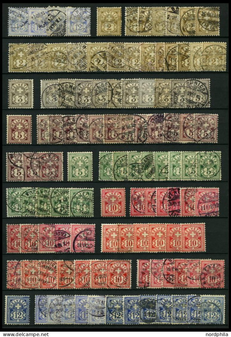 LOTS O, , 1882-1906, Partie Kreuz über Wertschild, 190 Werte, Teils In Nuancen, Erhaltung Etwas Unterschiedlich, Fundgru - Collections