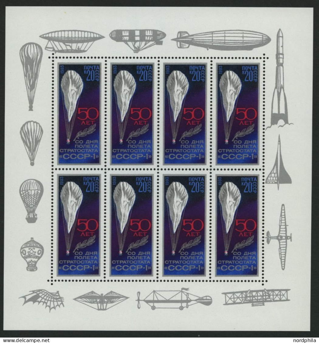 SOWJETUNION 5293KB , 1983, 20 K. Stratosphärenflug CCCP 1 Im Kleinbogen (8), Leichte Haftspuren, Mi. 150.- - Otros & Sin Clasificación