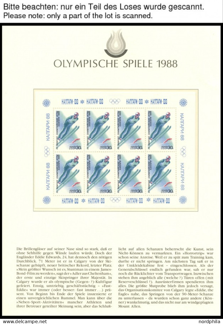 SOWJETUNION 5788-92KB , 1988, Olympische Winterspiele Calgary Im Kleinbogensatz, Postfrisch, Pracht, Mi. 550.- - Andere & Zonder Classificatie