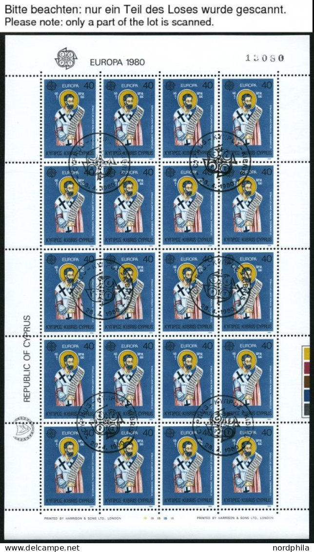 ZYPERN KB O, 1980-90, Europa Komplett In Kleinbogen Mit Ersttagsstempeln, Ohne Mi.Nr. 717/8, Pracht, Mi. 252.- - Other & Unclassified